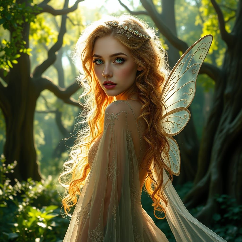 Enchanted Forest Maiden in Hyper-Realistic Digital Art