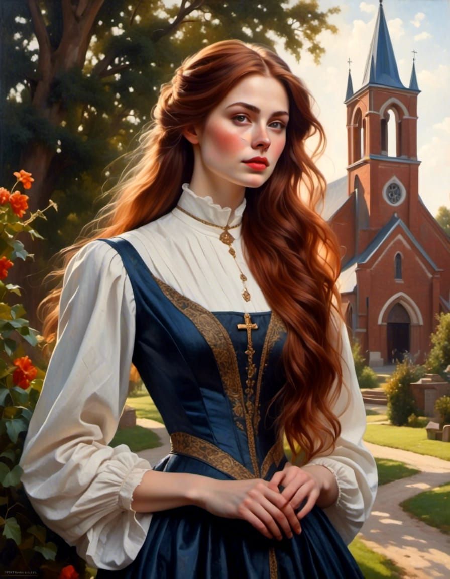 Victorian Woman Portrait in Country Town