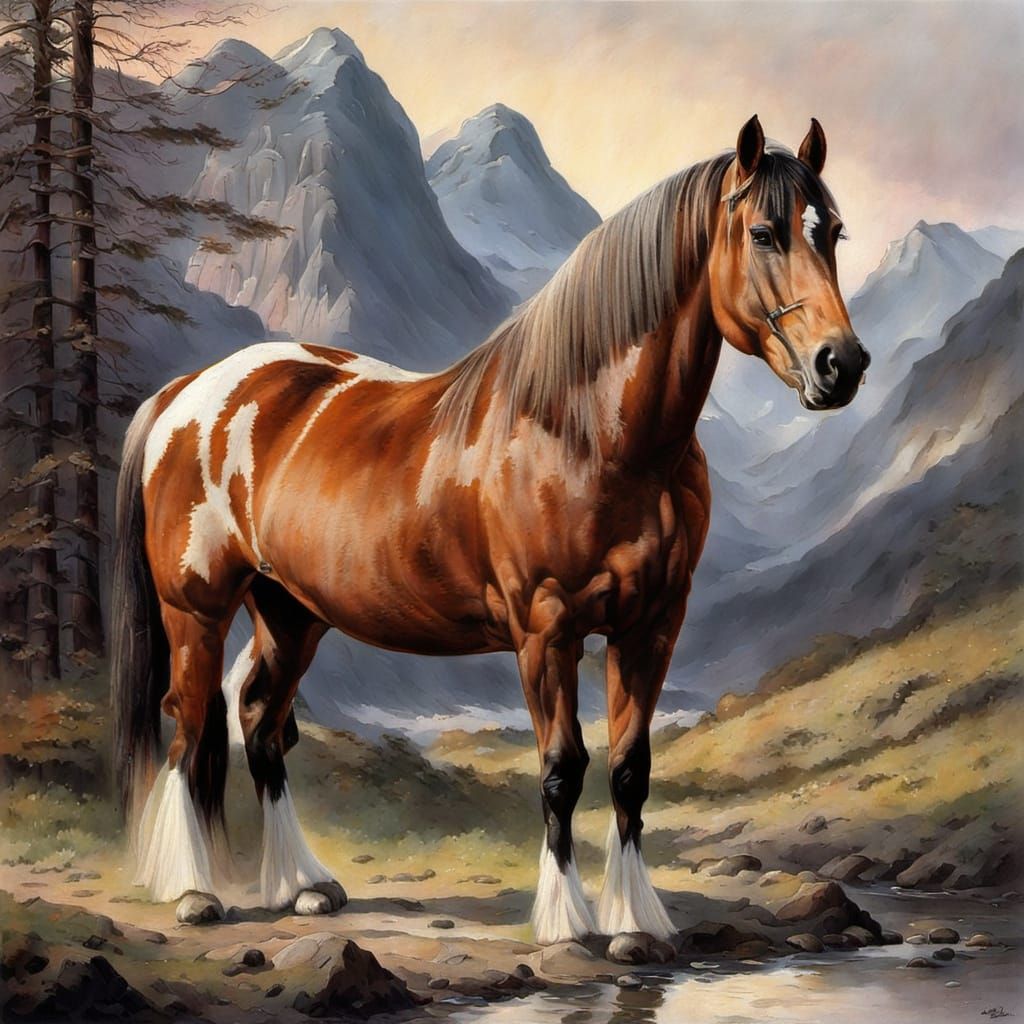 Stunning Norwegian Dola Horse at Sunset