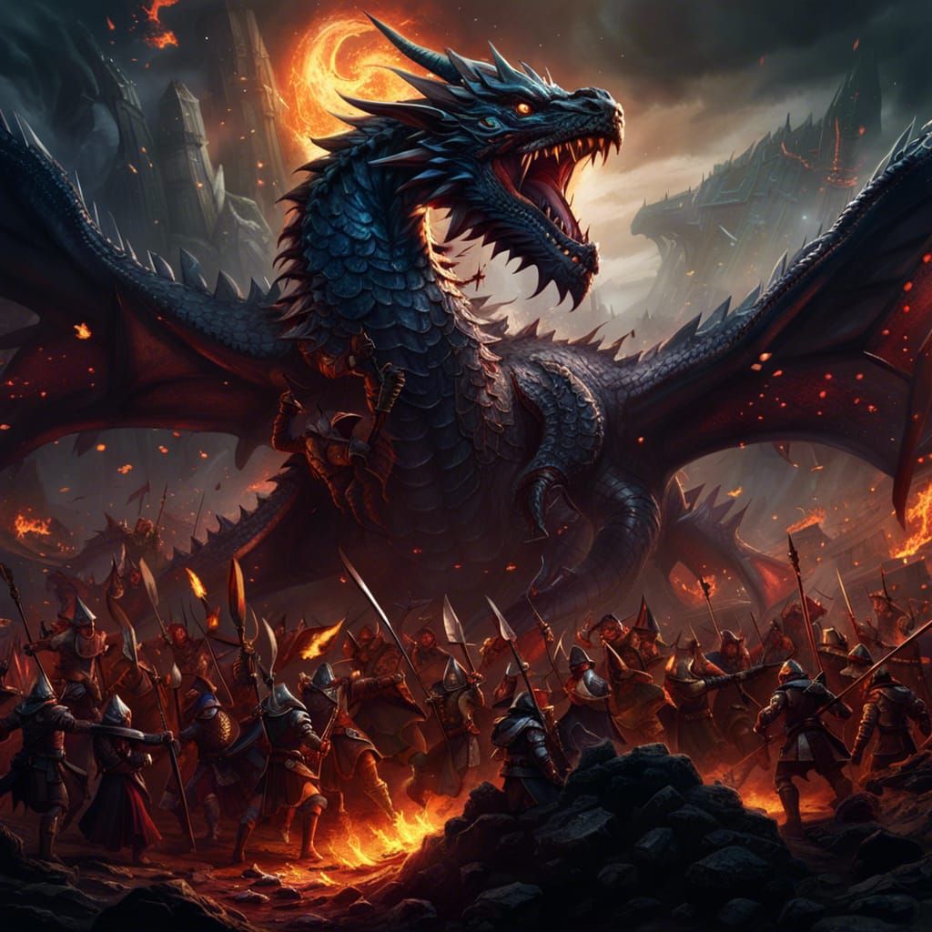 An epic fantasy battle