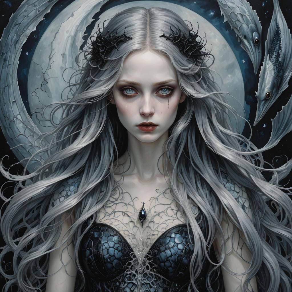 Gothic Mermaid in Sunken Ship Graveyard