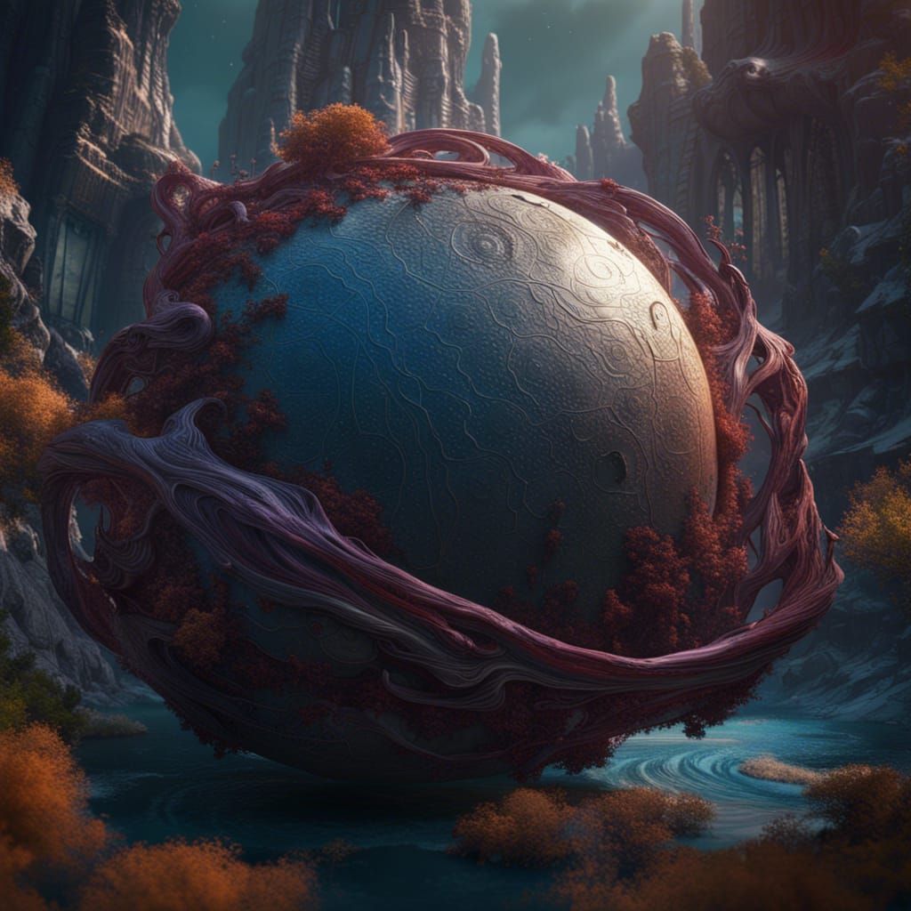 Fantastical Abdominal Planet in Detailed Matte Painting