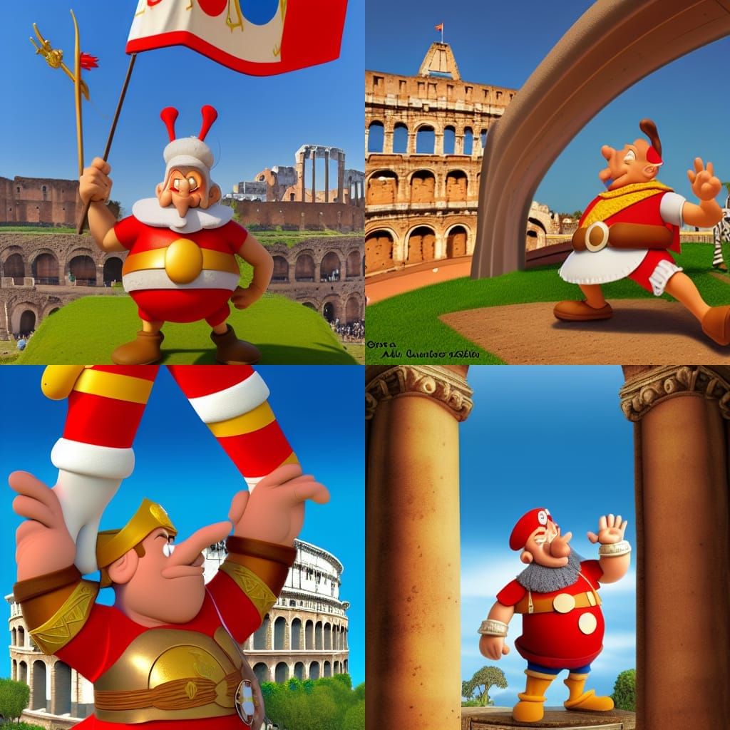 Asterix at Circus Maximus: 3D Digital Art