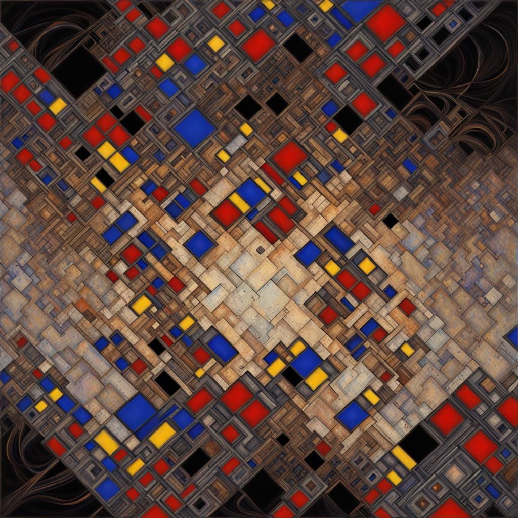 Abstract Fractal Art in Post-Impressionist Style