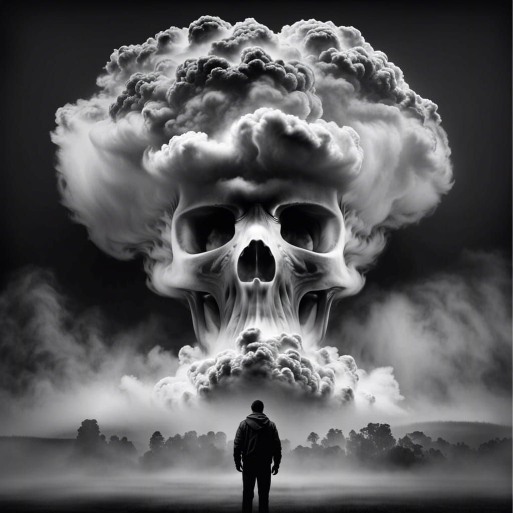 Horrific Skull Emerges from Nuclear Explosion