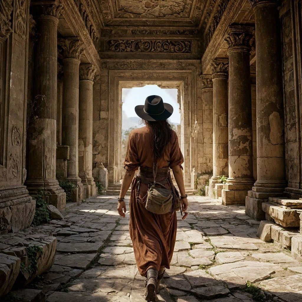 Female Explorer Discovers Ruined Temple in Indiana Jones Sty...