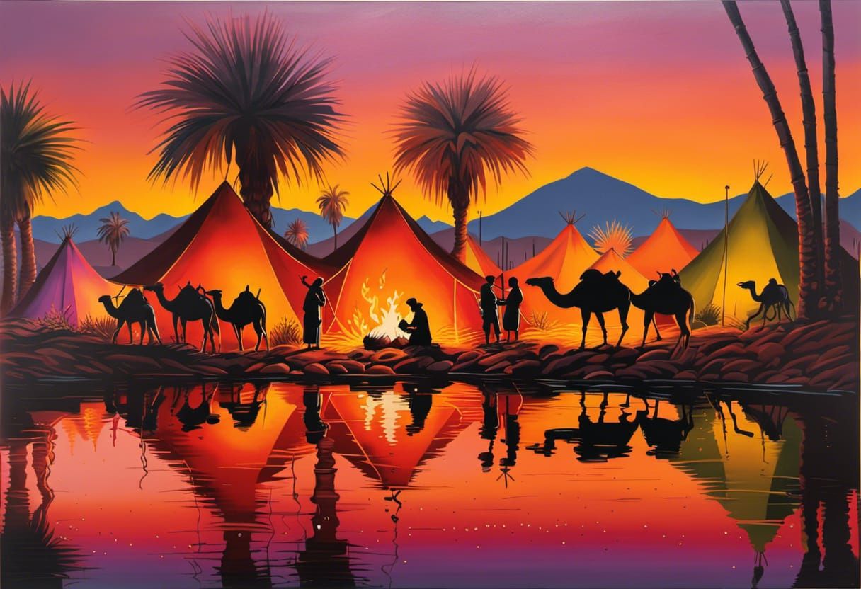 The warm silhouettes of a desert sunset