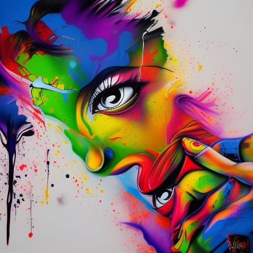 Colorful Graffiti Art: Duality in Street Art Style