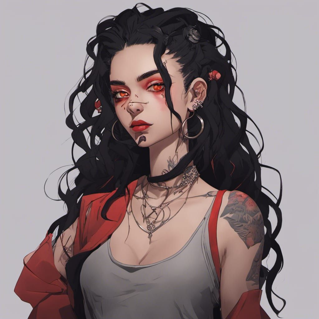 Edgy Androgynous Figure in Graffiti Art Style