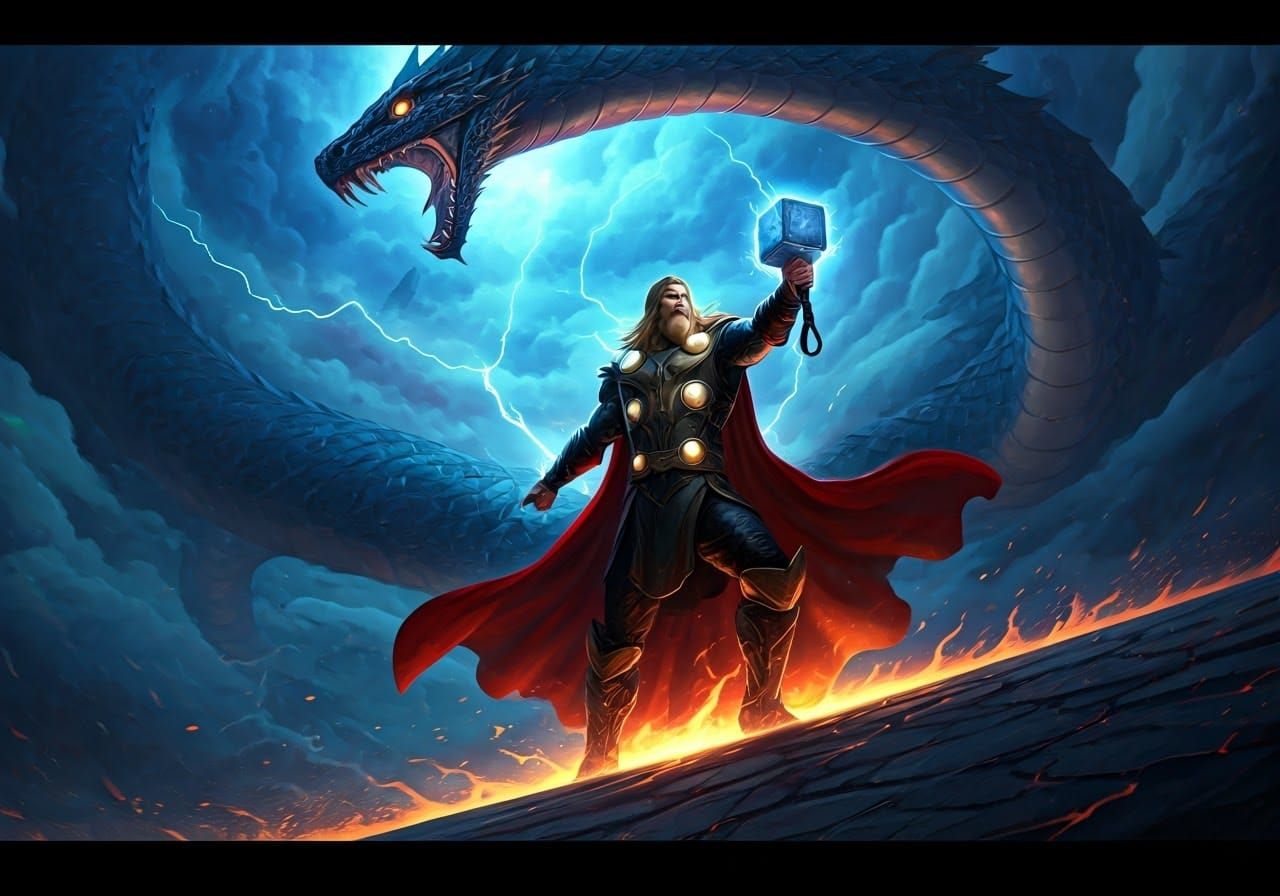 Thor Vs The Midgard Serpent