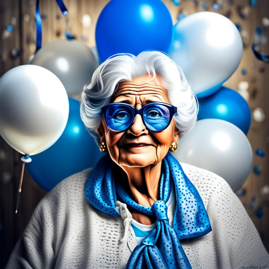 Hyperrealistic Birthday Celebration with Grandmother, Mother...