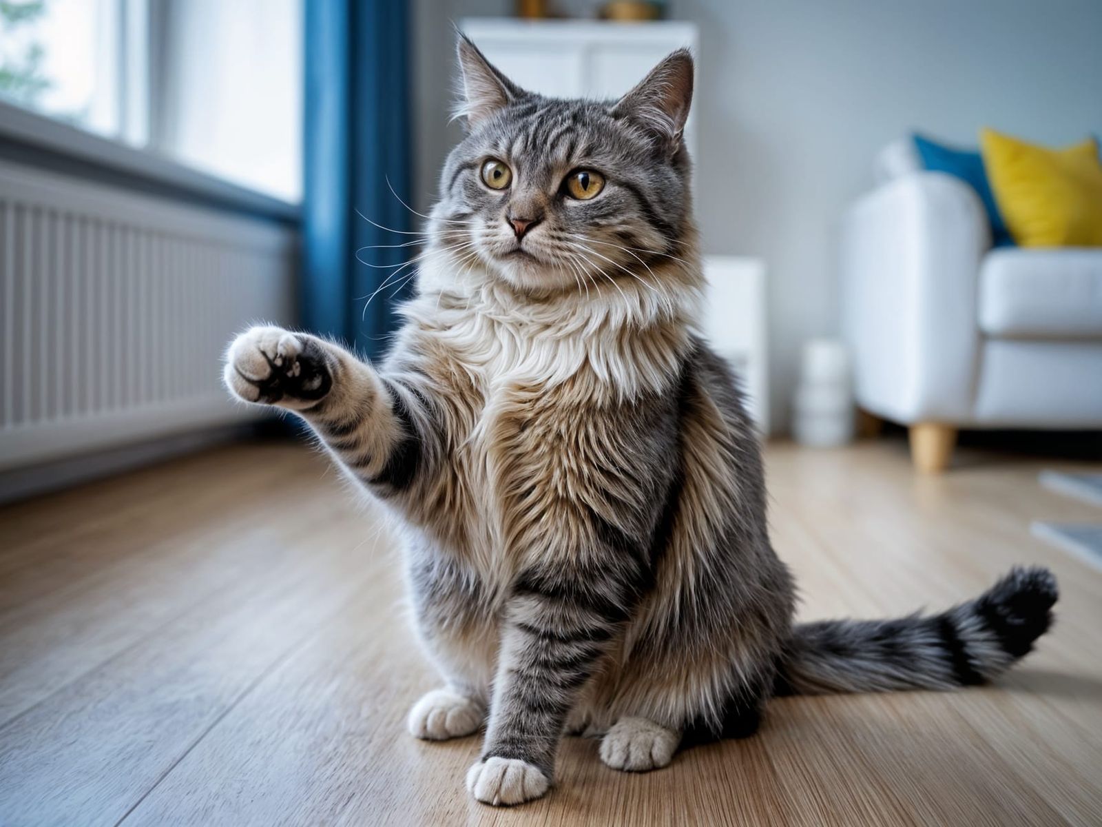 Dancing Cat Meme in Whimsical Illustration