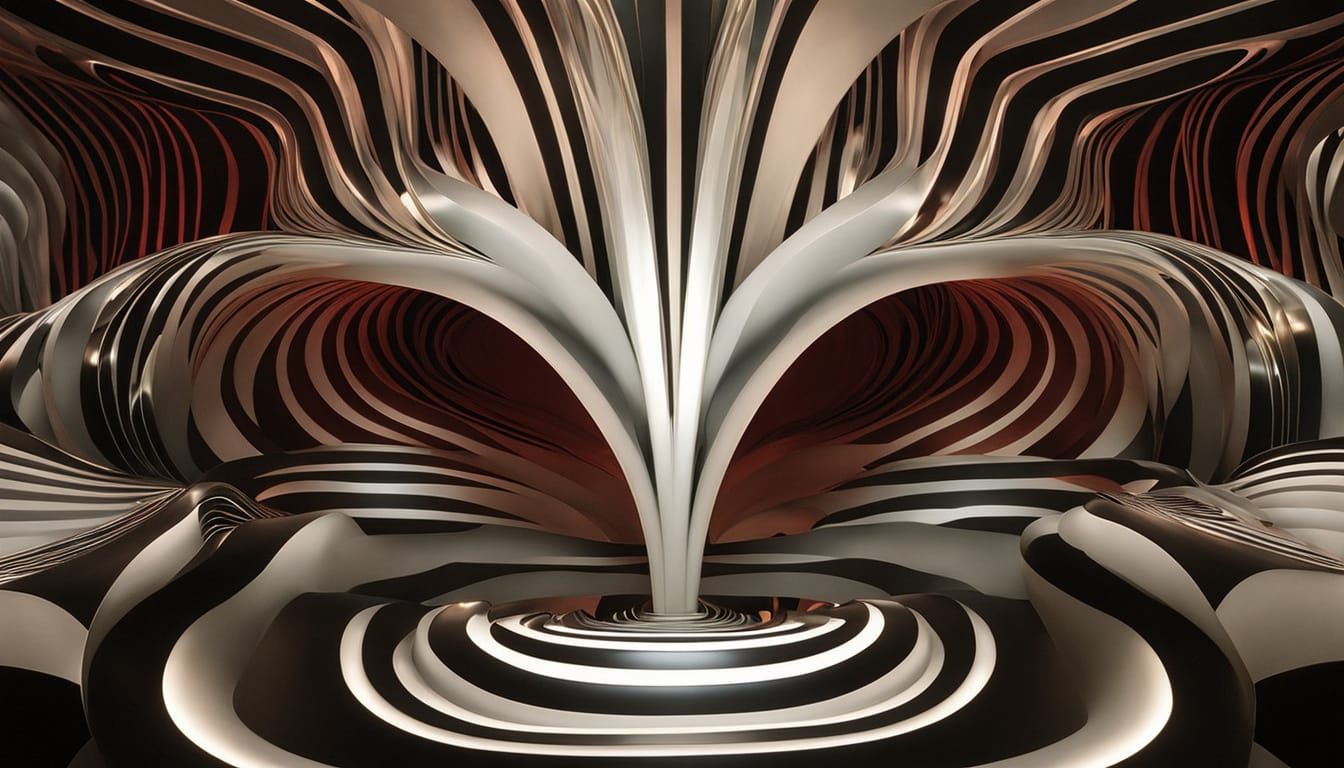 silly  deco nouveau sculpture Herbert Bayer  Gustav Klimt 1930s film noir elegant  fractal opart fog beautiful  shadows ...