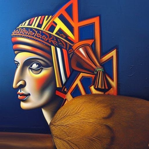 Expressionistic Portrait with Deep Triadic Colors