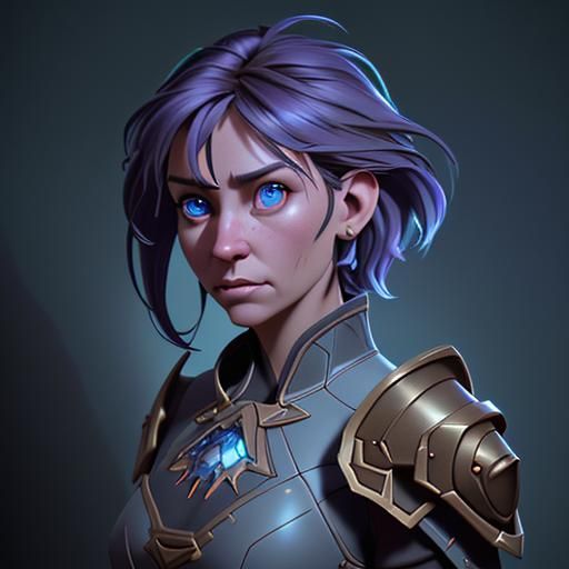 Armored Man in Steppe: Grimdark Cosmic Horror Portrait