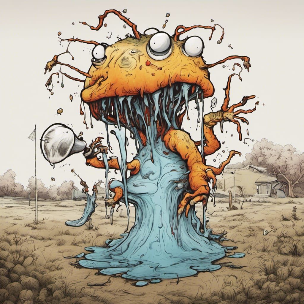 Calvin and Hobbes in Alex Pardee Style