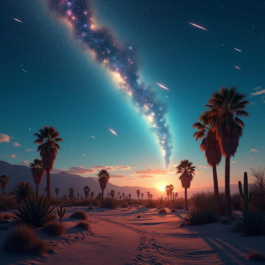 Surreal Meteor Shower Illuminates Starry Palm Desert Night S...