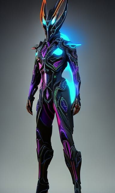 Dystopian Sci-Fi Alien Supermodel in Triadic Colors