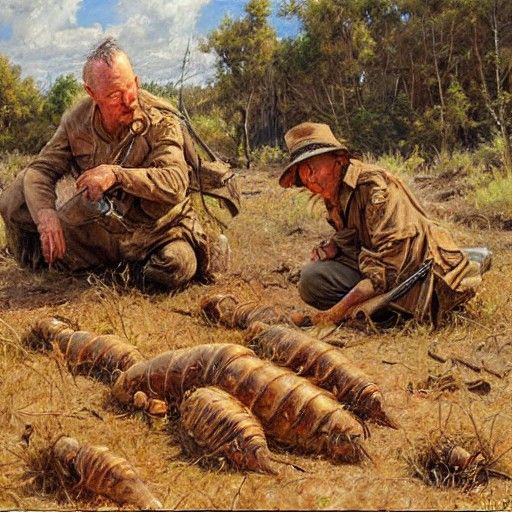 Maggots as Oil Painting by James Gurney