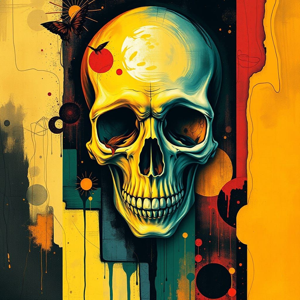 Abstract Occult Art in Vibrant Complementary Colors