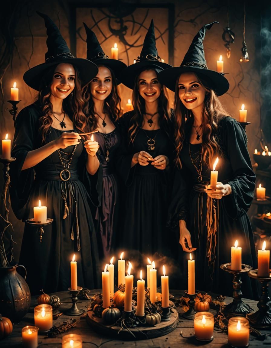 Dramatic Fantasy: Convention of Witches by Candlelight