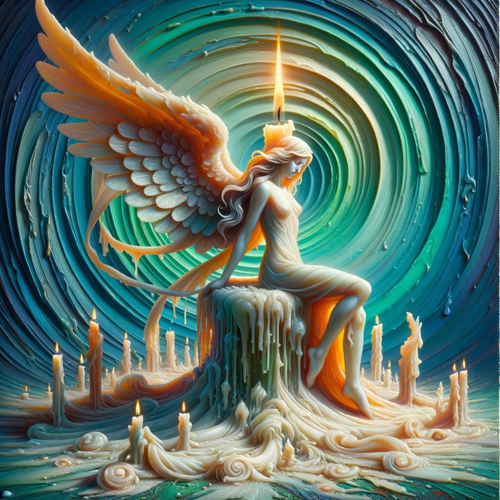 Angelic Woman Formed From Melting Candle Wax