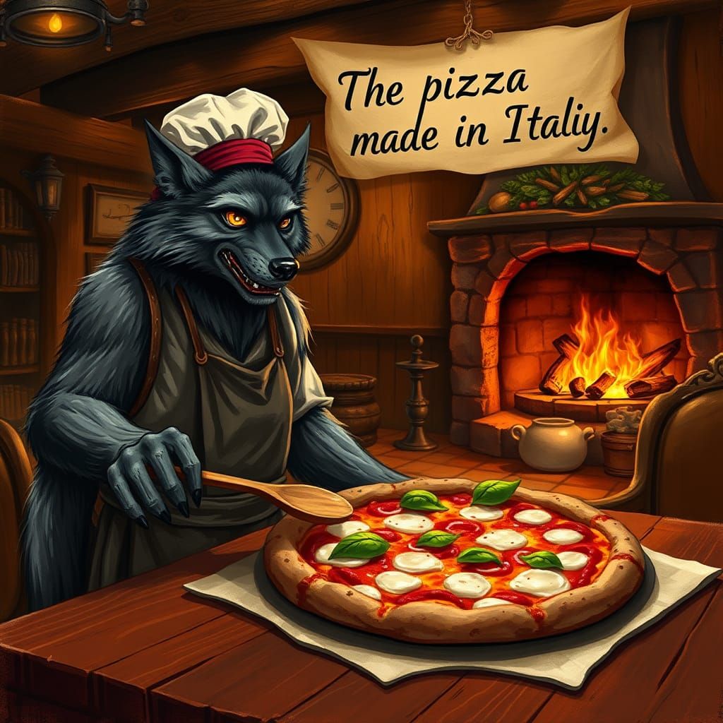Werewolf Chef Serves Pizza in Cozy Inn