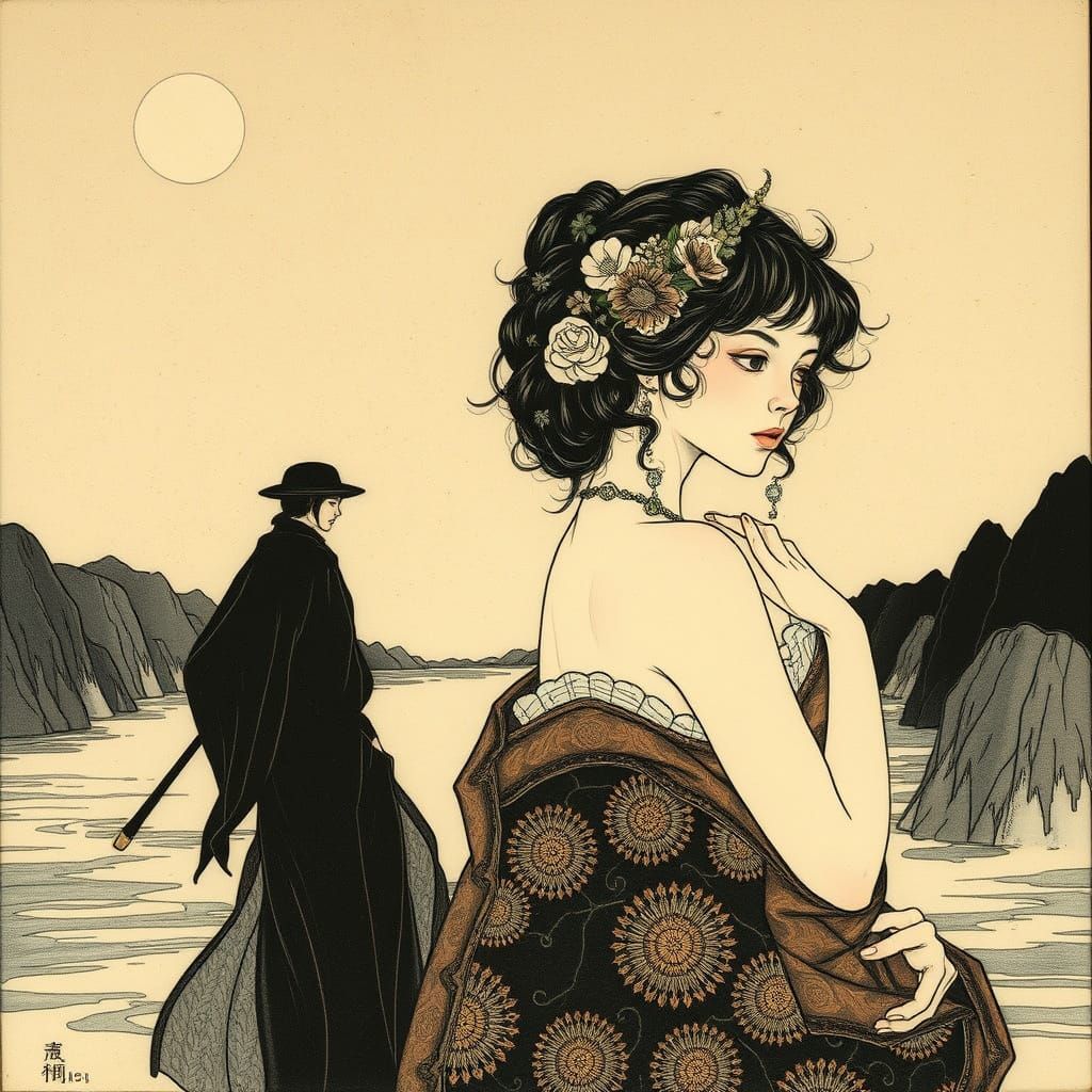 Whimsical Forest Scene in Dreamy Watercolor Style