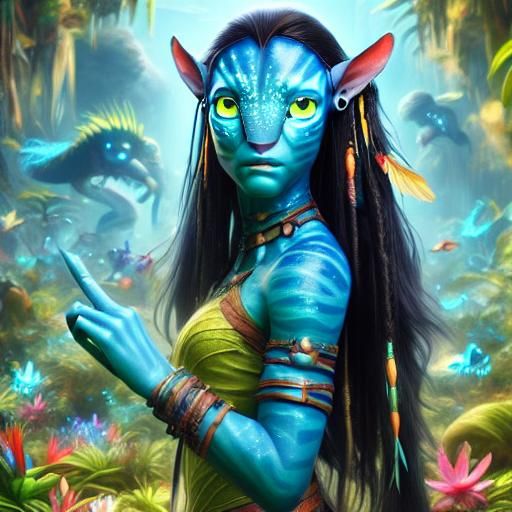 Beautiful Na'vi Woman in Jungle Setting