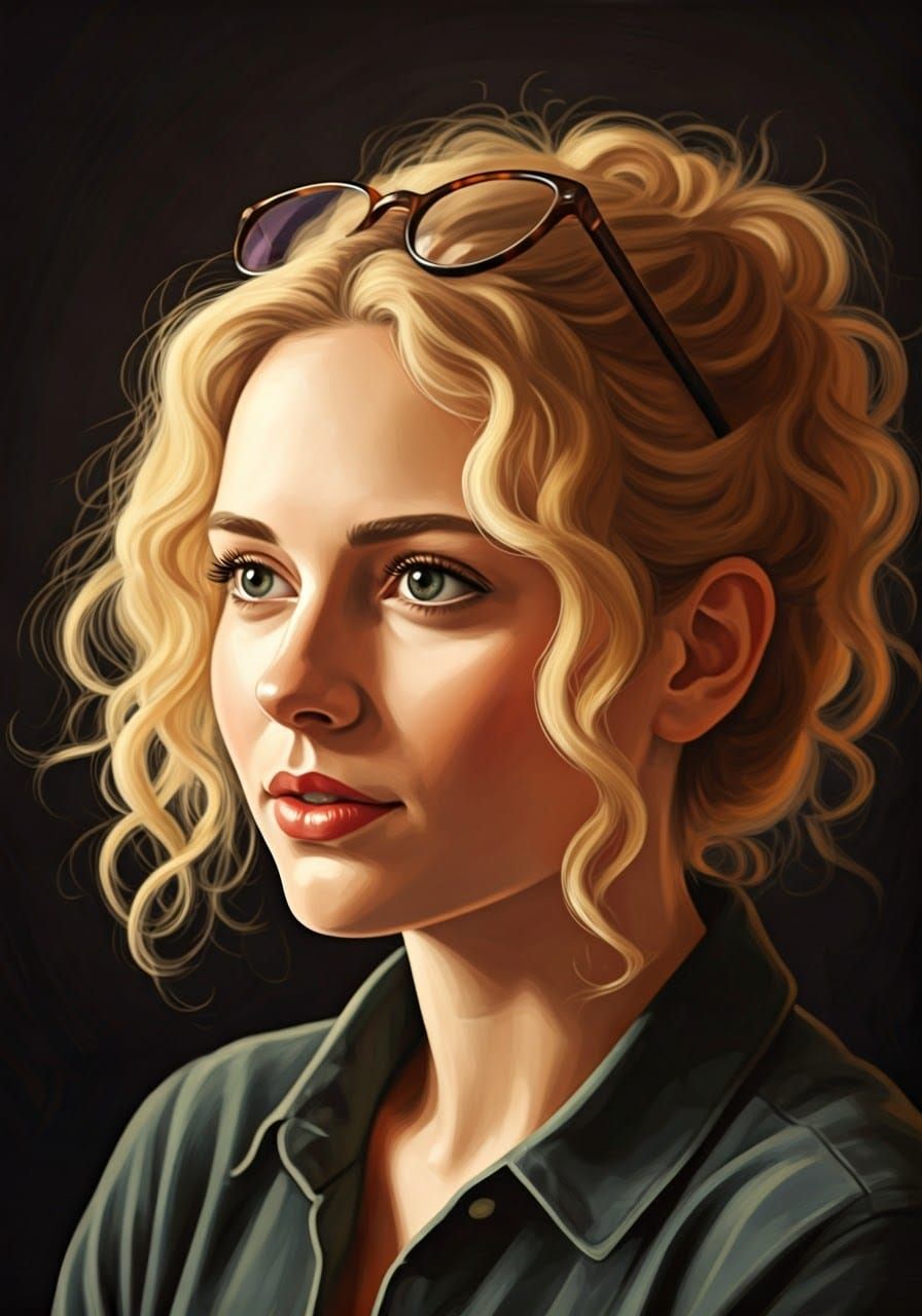 Blonde Woman in Whimsical Glasses