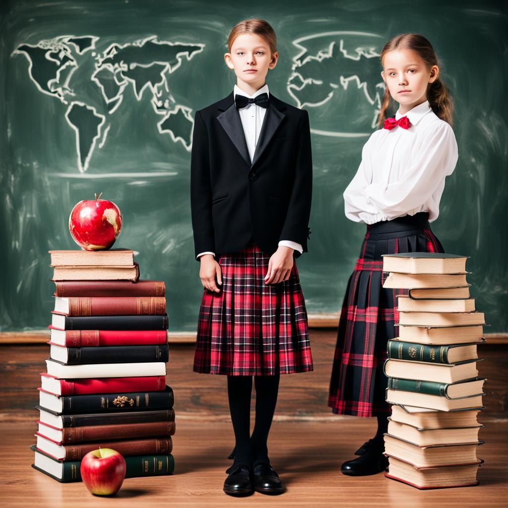 Classic Portrait of Students in Educational Setting