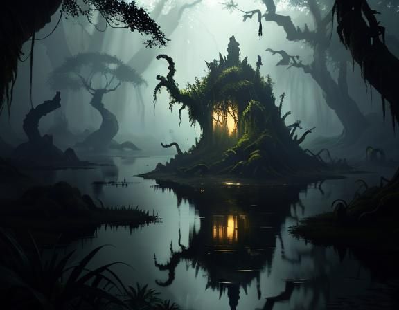 Bullywug Emerges from Swamp: 3D Game Cinematic