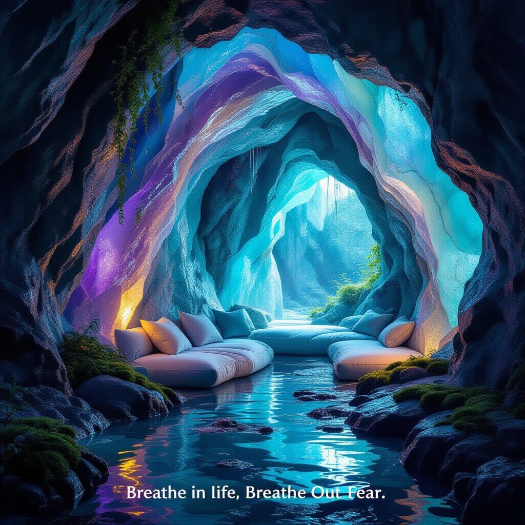 Magical Fluorite Room in Hyper-Realistic Style