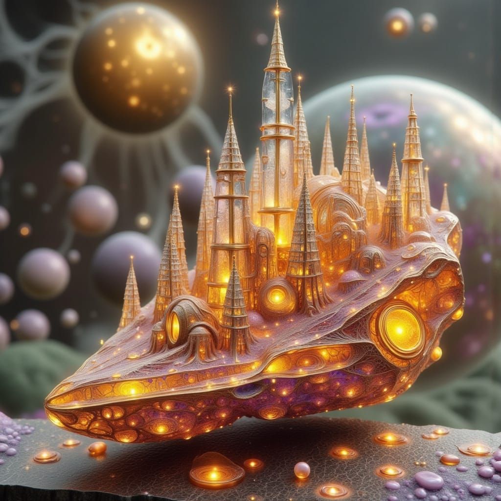 Exquisitely Beautiful Saffron Rainbow Landscape with Petrifi...