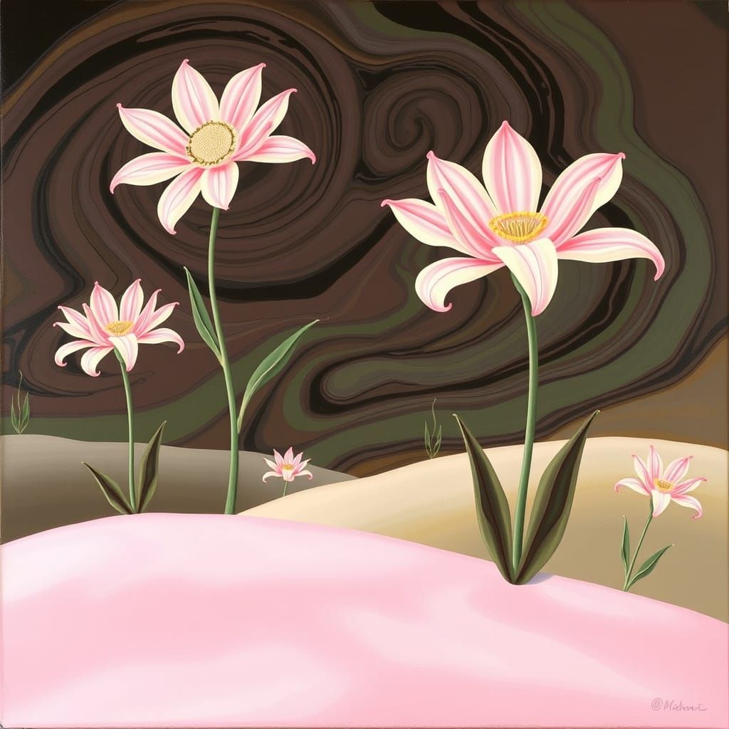 Surreal Landscape Painting in David Hockney Pop Art Style