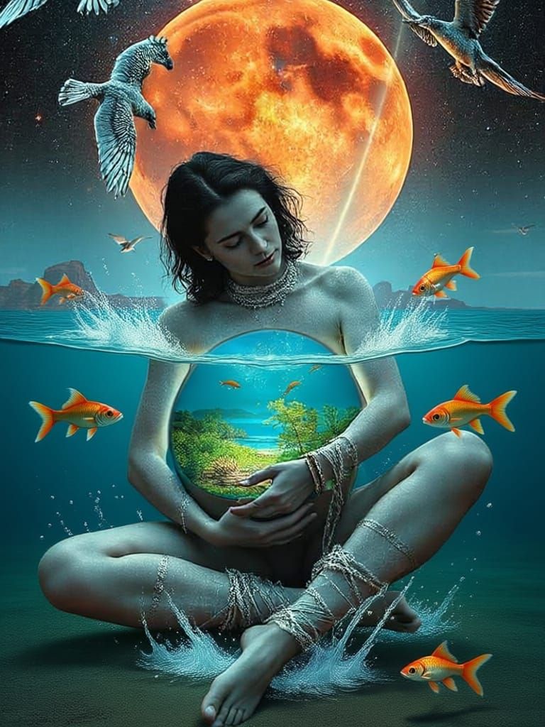 Woman's Earth Body Reveals Bioluminescent Oasis in Neon Mira...