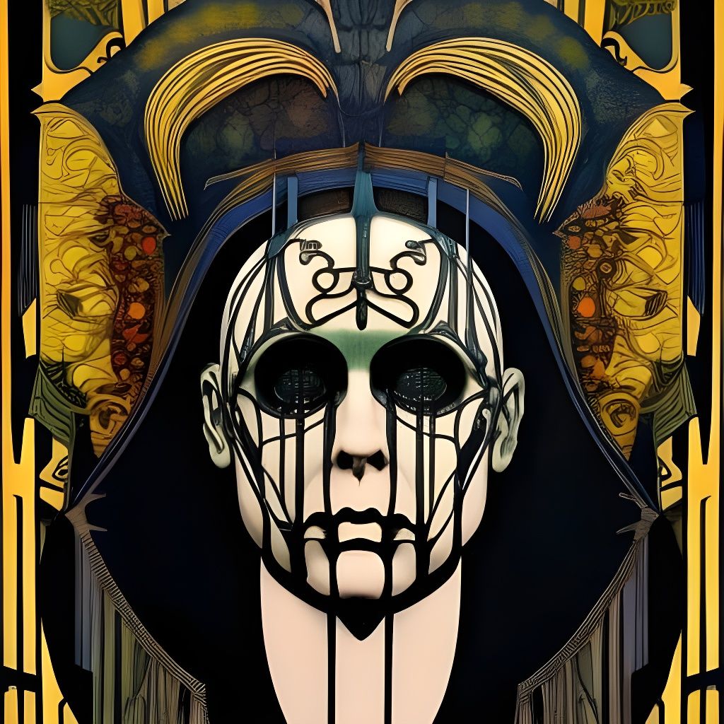 Michael Myers in Art Nouveau Horror Style