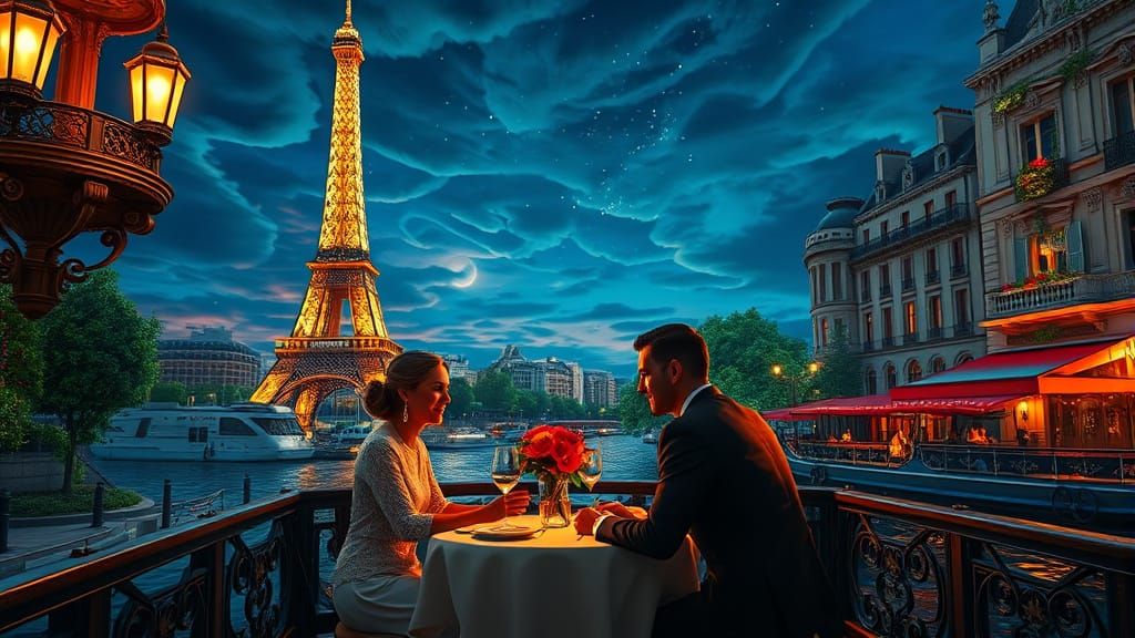 Romantic Paris Dinner Cruise Under Twinkling Lights
