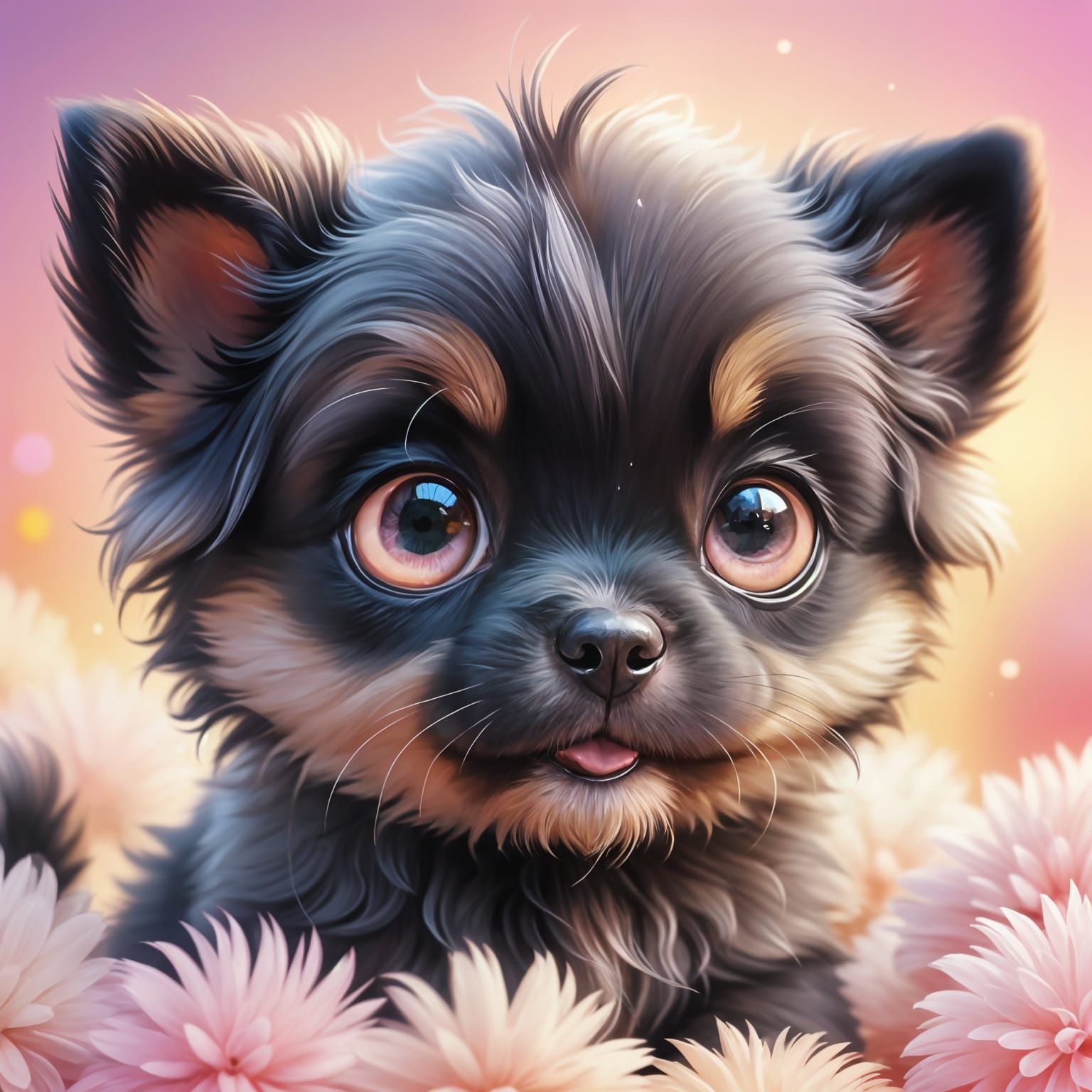 Cute Kawaii Puppy Digital Art