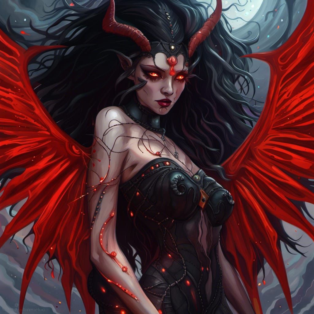 Demonic Goddess in Nightmare Dimension: Digital Art