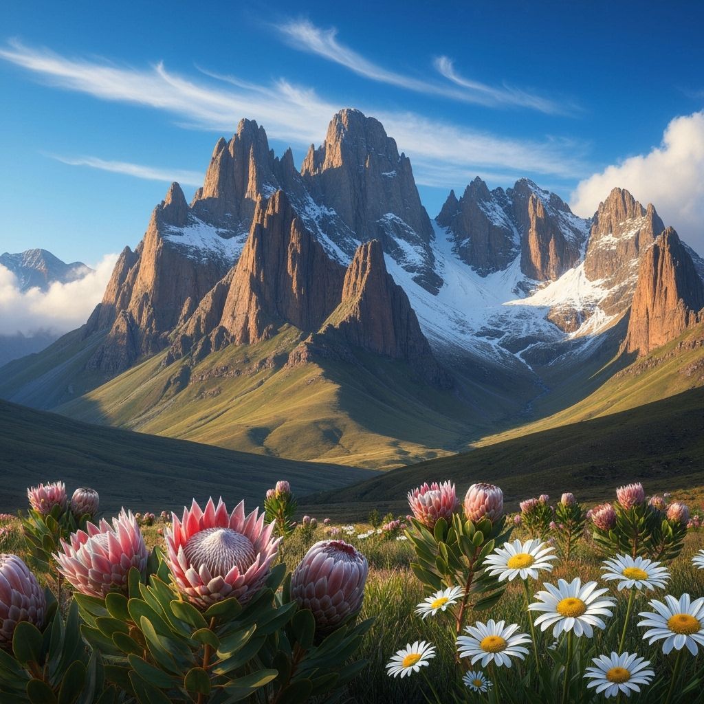 Drakensberg Mountains in Spring: A Matte Painting