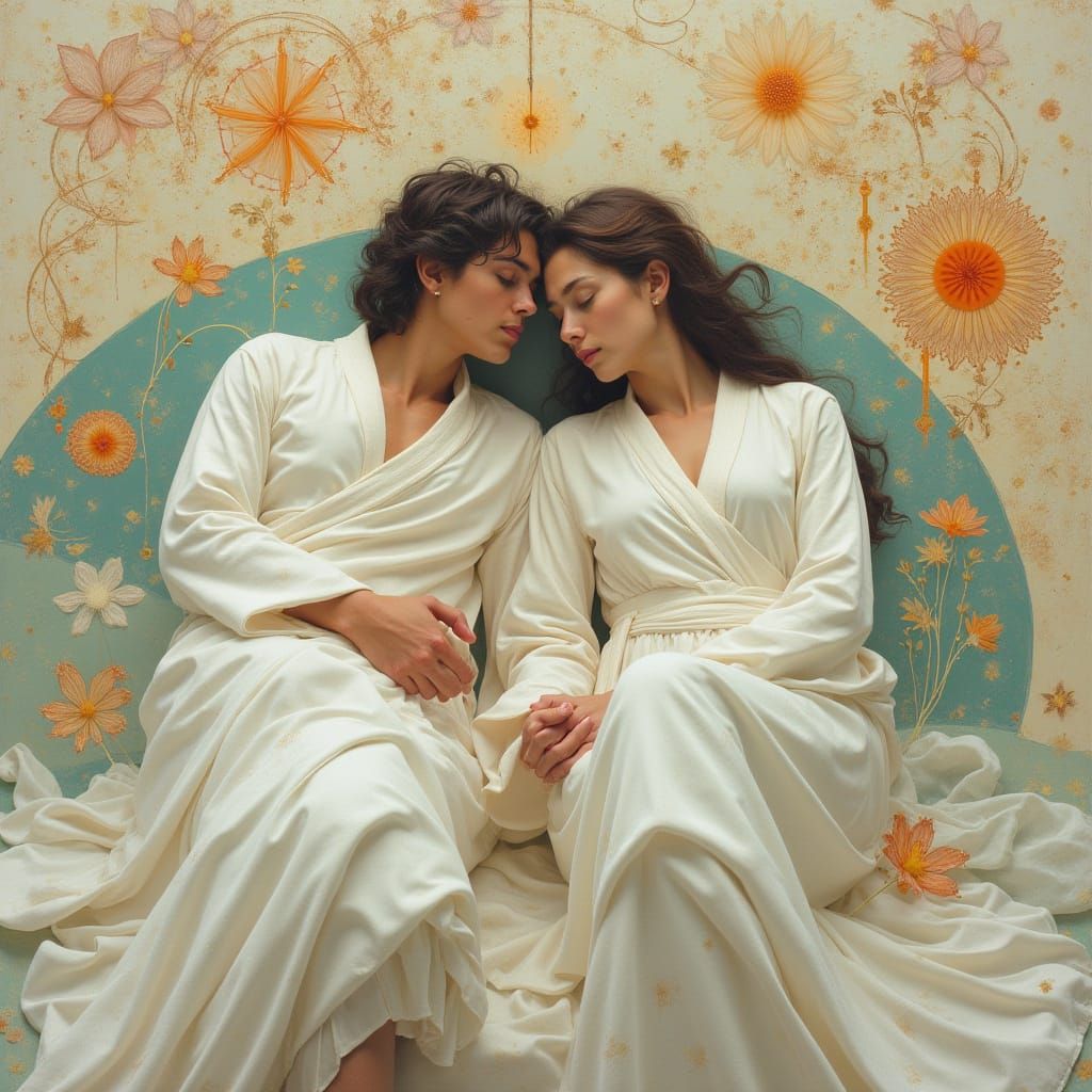 Dreamlike Figures Resting in Detailed Matte Painting