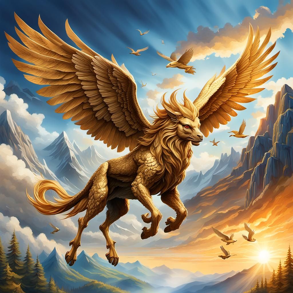 Mythical Creature in Majestic Flight