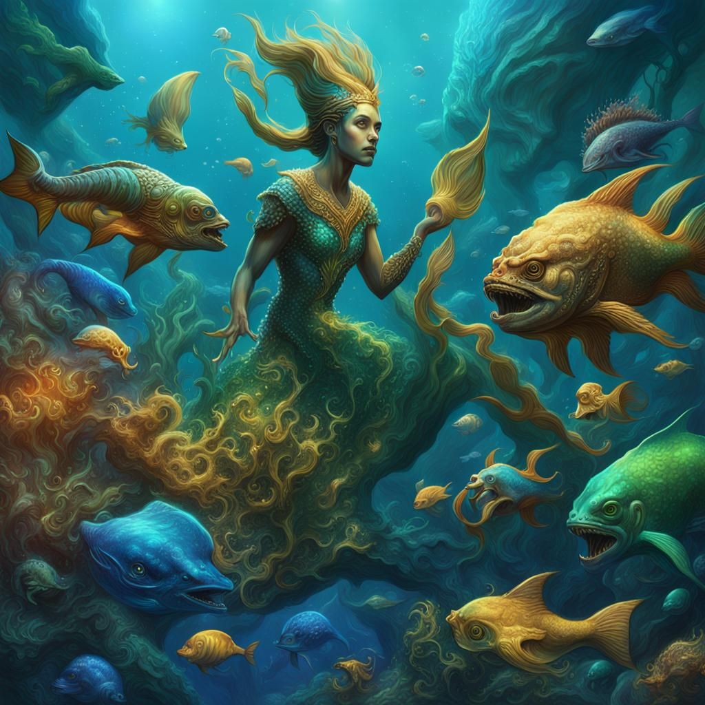 Bustling Alien Market on Triton: Hyperrealistic Concept Art