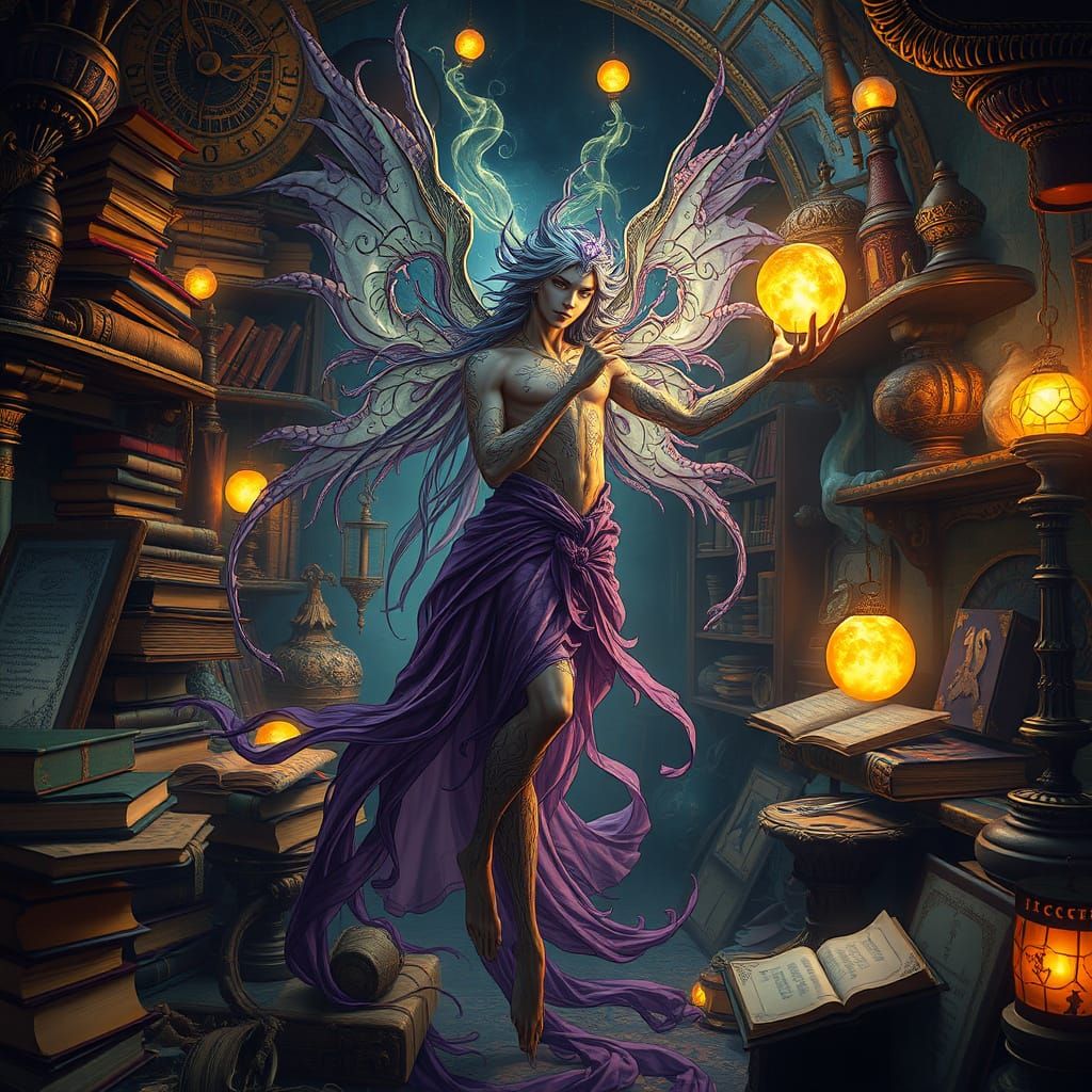 Mystical Spirit of the Tempest in Dark Fantasy Style