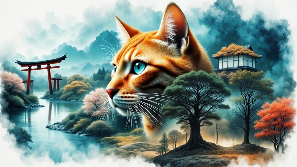 Photorealistic Orange Cat in Multiple Moments