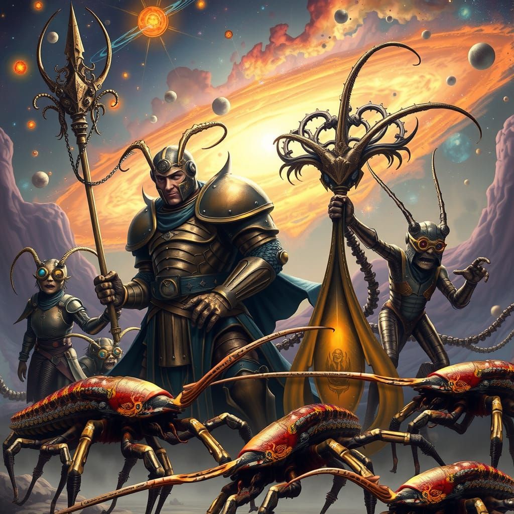 Steampunk Cambrian Knights in a Sci-Fi World