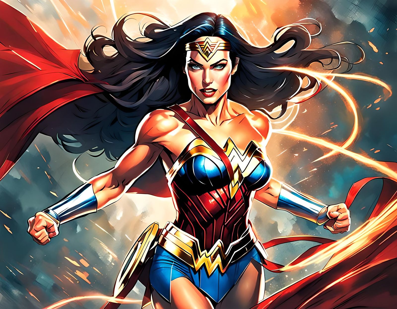 Wonder Woman Digital Art in Artgerm Style