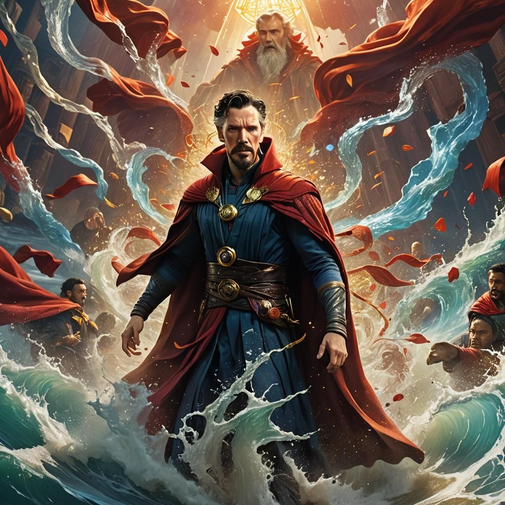 Moses, Doctor Strange, and the Red Sea: Hyperrealistic Art