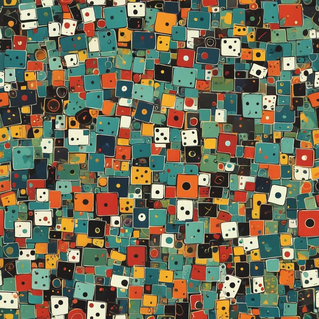 Abstract Art with Complementary Colors and Fine Details